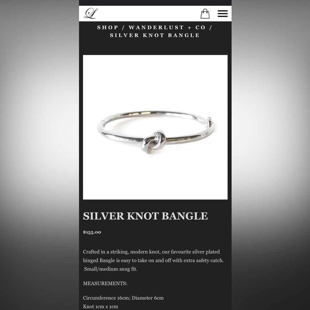 Wanderlust + Co 🌙 18k Filled Rose Gold, Knot Bangle - Picture 6 of 13